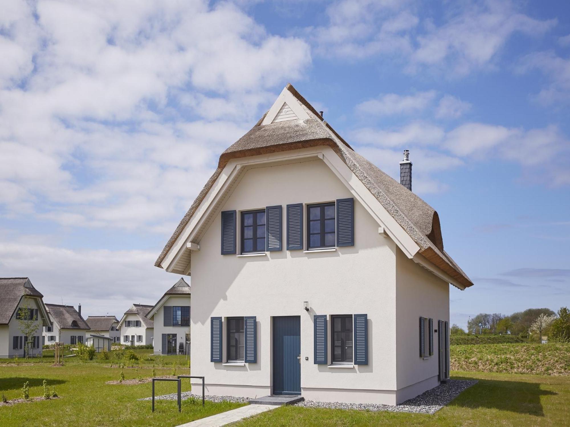 Reetland Am Meer - Premium Reetdachvilla Mit 3 Schlafzimmern, Sauna, Kamin Und Massagesessel F05 德兰斯克 外观 照片